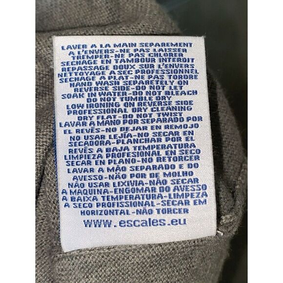 Cashmere Blend Sweater Dress Olive Green Front Zip Boho Y2K Quiet Luxury Small - Picture 15 of 16